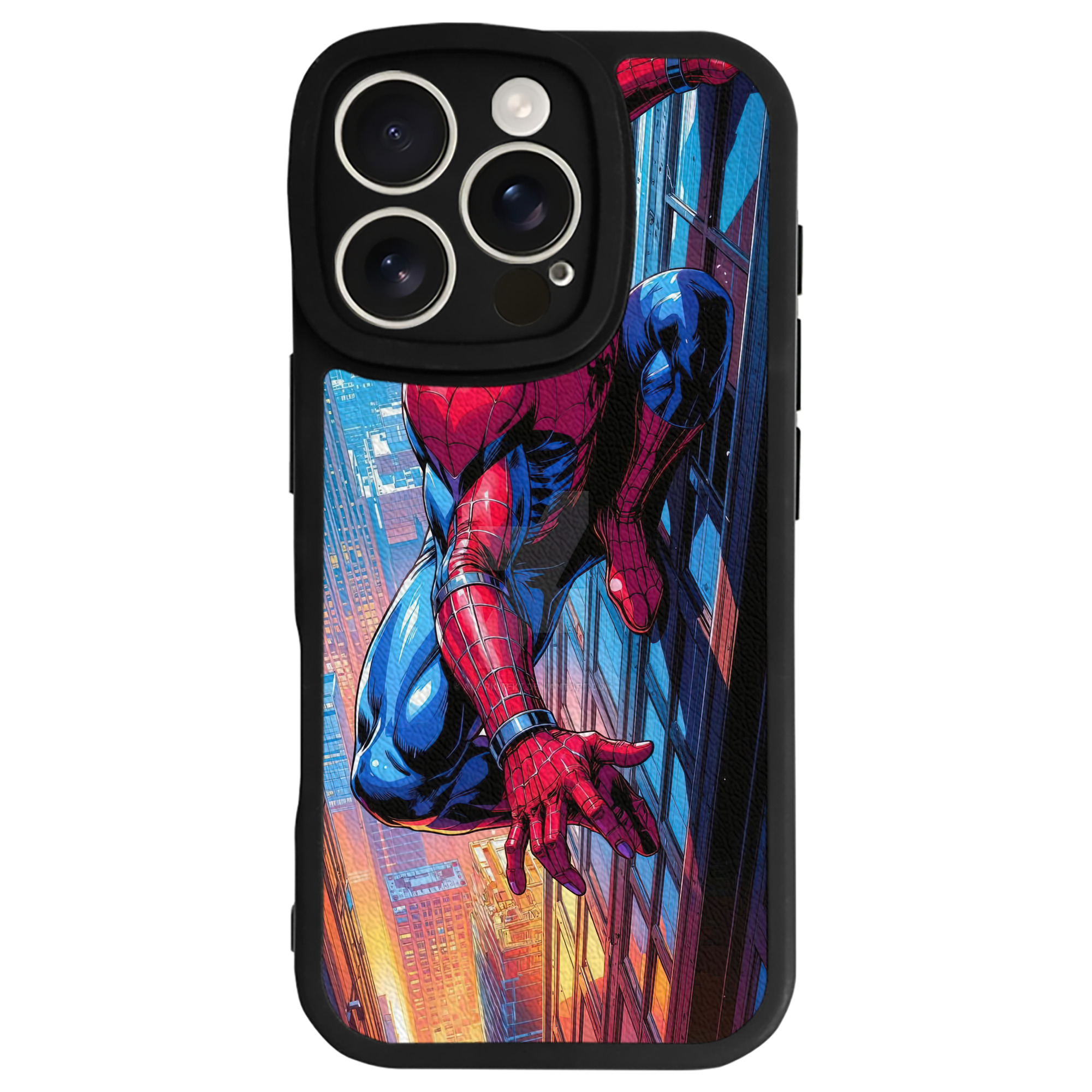 Spider Man スパイダーマン 【iPhone 16シリーズ対応】シリコンスマホケース（レザー調） 材質：シリコン
